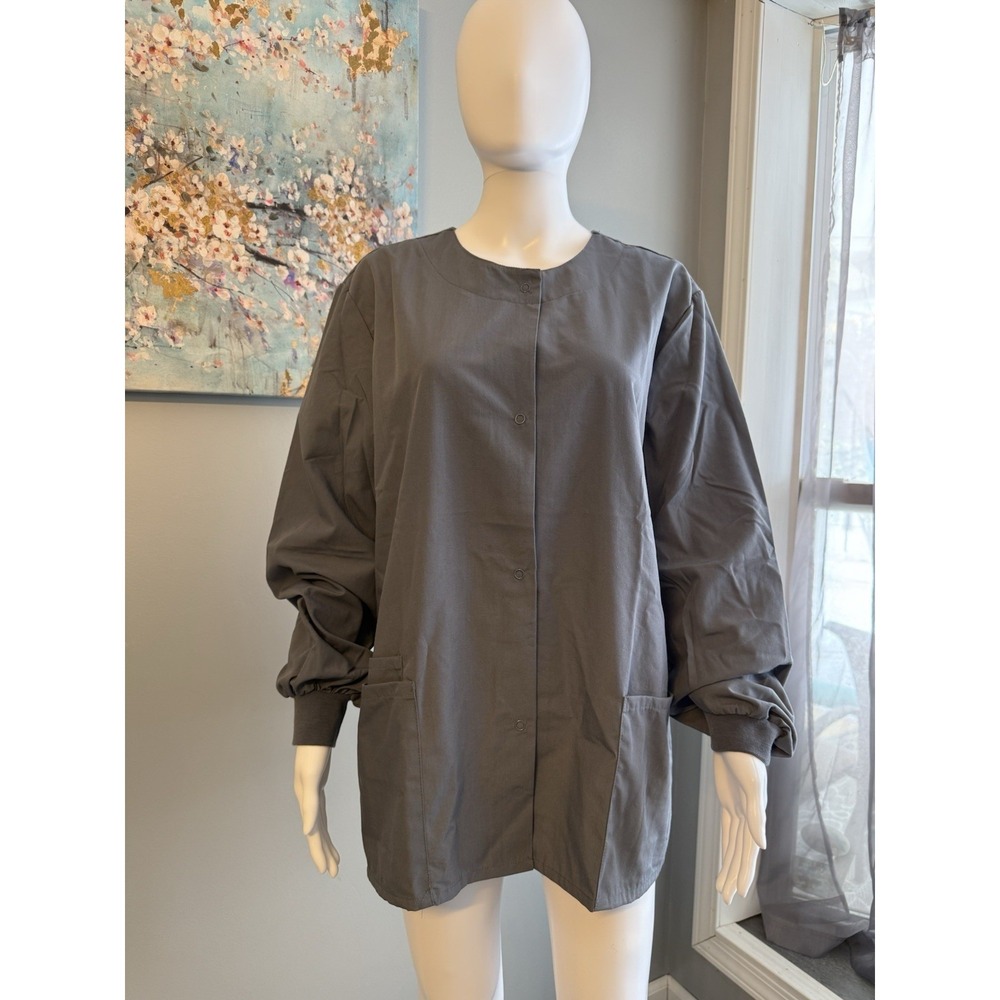 Medical Nursing Dental Long Sleeve Jackets Lab‎ Coat Scrub Top Women Men Unisex